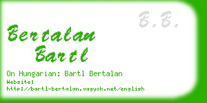 bertalan bartl business card